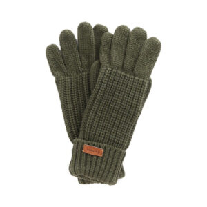 Barbour Womens Knitted Green Gloves