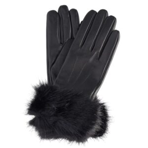 Barbour Women Black Leather Gloves