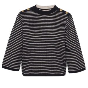 Barbour Macy Knitted Dark Navy Stripe Jumper