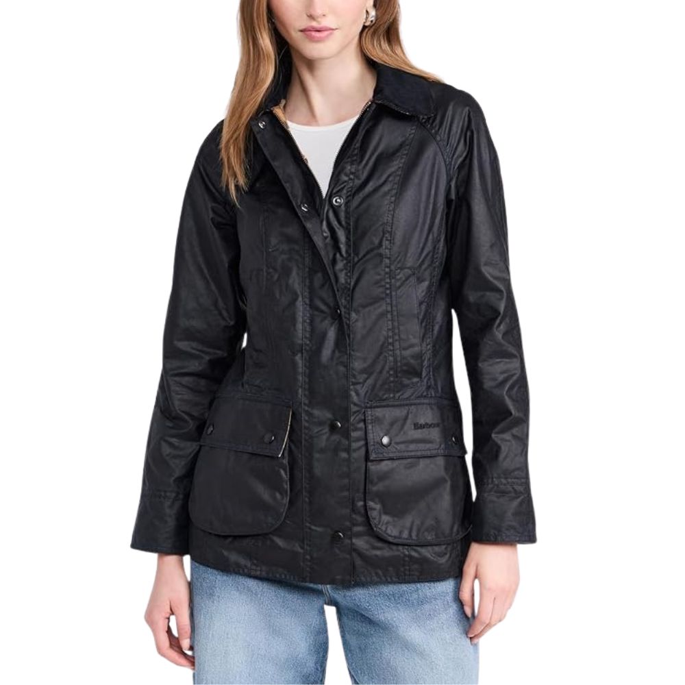 Barbour Womens Beadnell Wax Jacket Navy 1