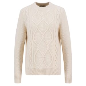 Barbour Women's Burne Crew Knitted Cream Jumper