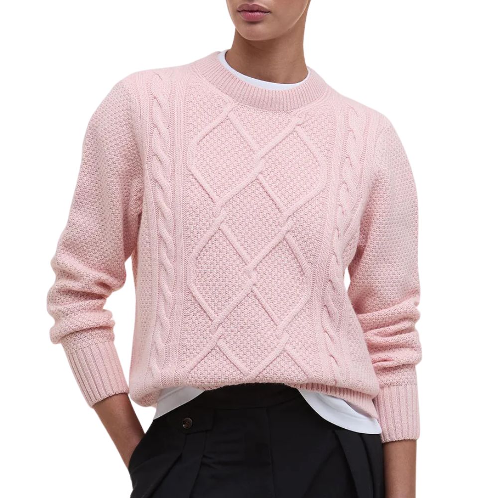 Barbour Women's Burne Crew Knitted Pink Jumper