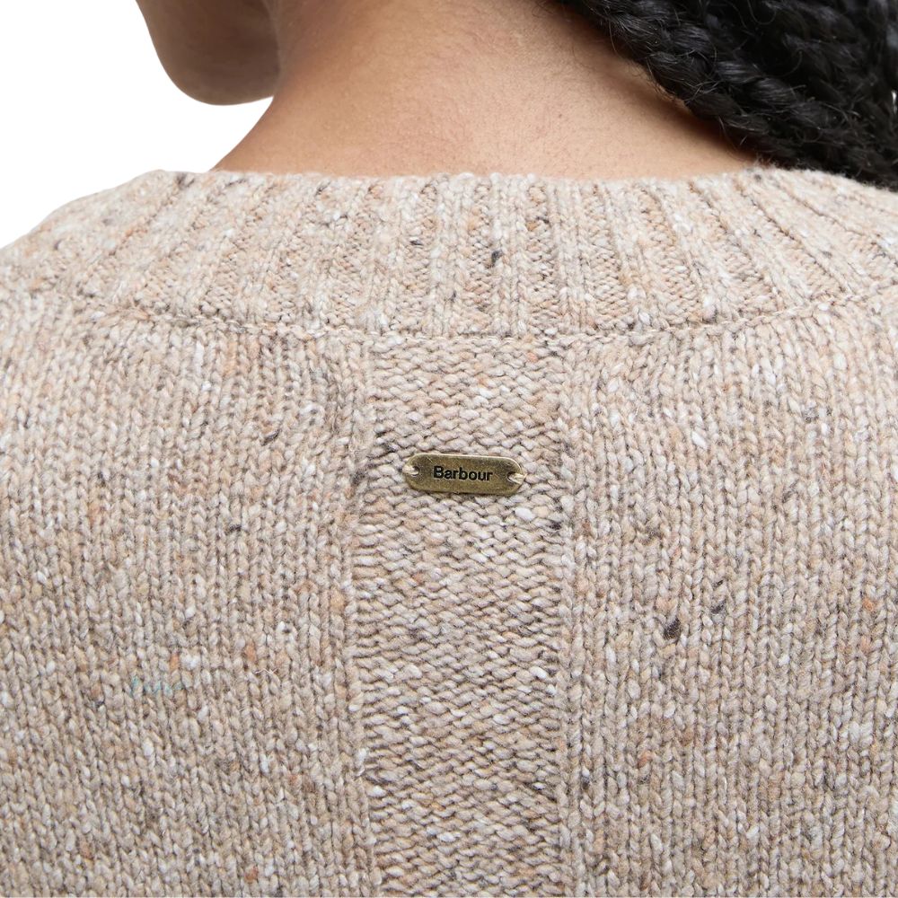 Barbour Women's Crew Knitted Light Brown Jumper