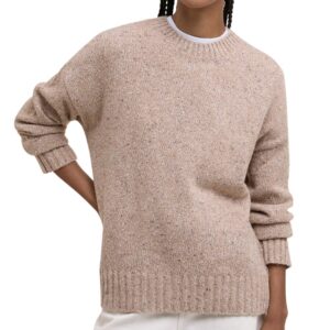 Barbour Women's Crew Knitted Light Brown Jumper