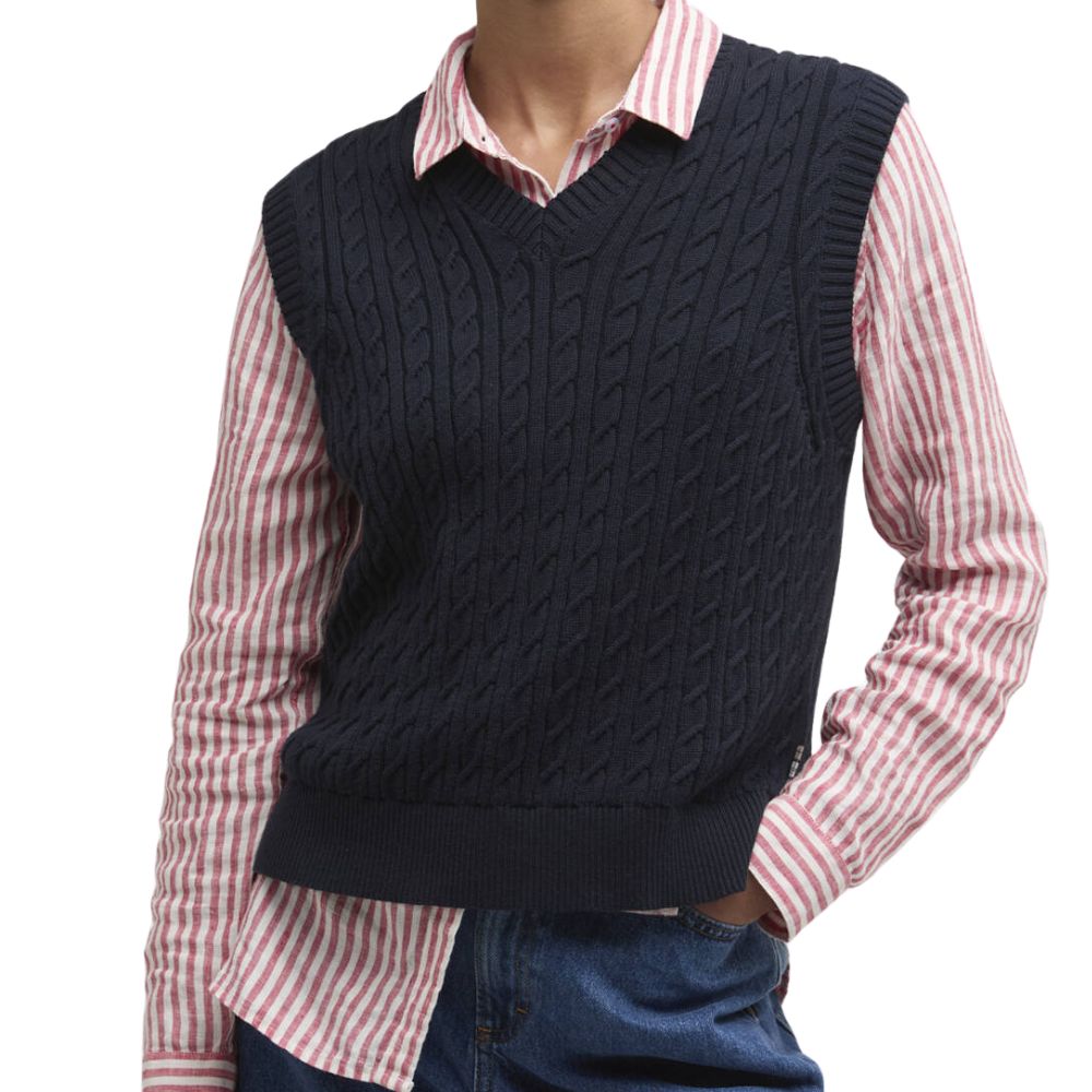 Barbour Women's Navy Hartland Knitted Vest