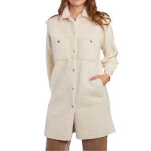 Derhy Danseuse Ecru Curly Fur Coat