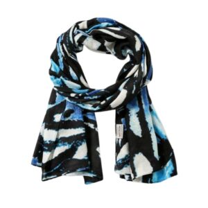 Eco Style Butterfly Wings Print Navy Scarf