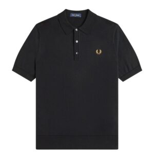 Fred Perry Black Regular Fit Knitted Polo Shirt