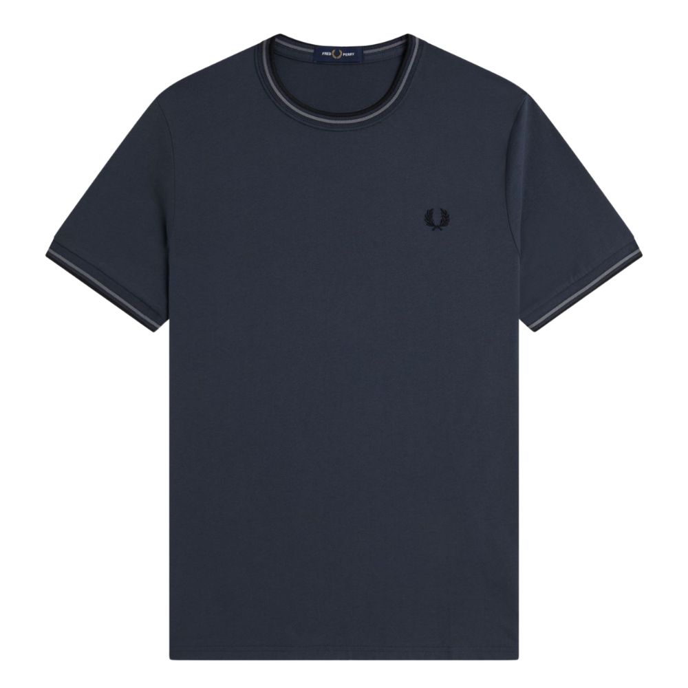 Fred Perry Navy Tipping T Shirt Front