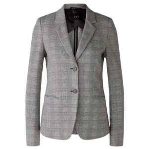 Oui Checked Black & White Blazer