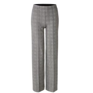 Oui Checked Black and White Trousers