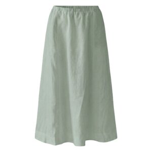 Oui Green Linen Midi Skirt