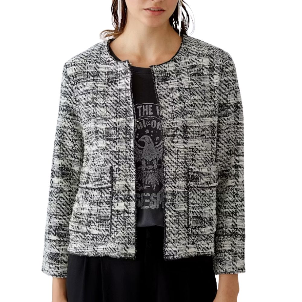 Oui Jersey Black & White Jacket