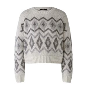 Oui Light Grey Pullover With Shiny Yarn