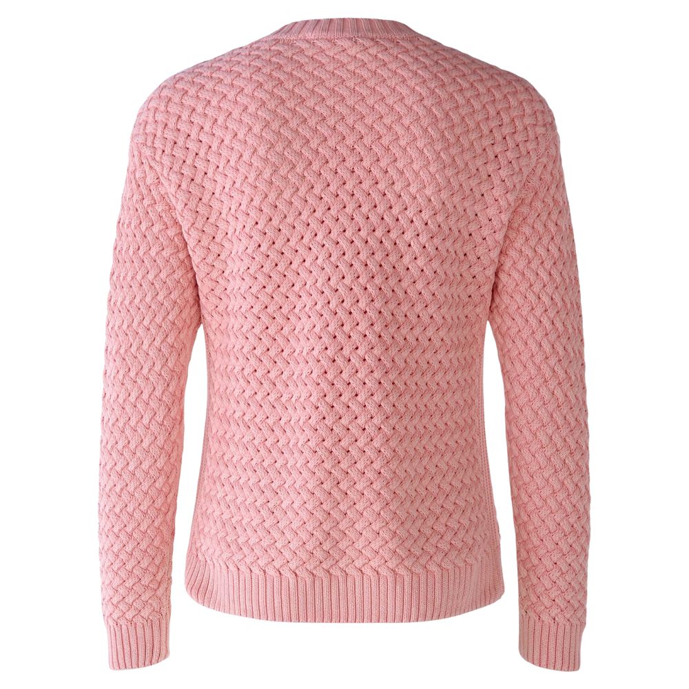 Oui Pink Braided Cotton Pullover 1