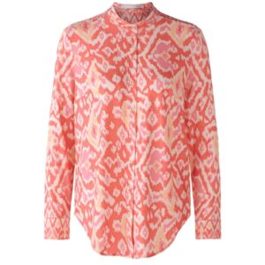 Oui Pink and Orange Printed Blouse