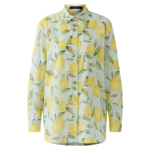 Oui Shirt Blouse Light Green With Lemon Detail