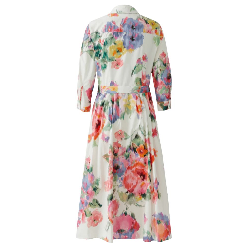 Oui White Floral Print Midi Dress