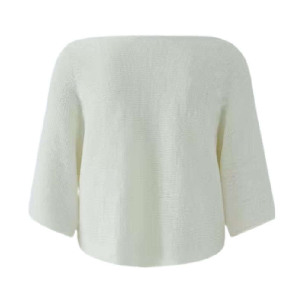 Oui White Knitted Cloud Dancer Jumper