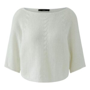 Oui White Knitted Cloud Dancer Jumper