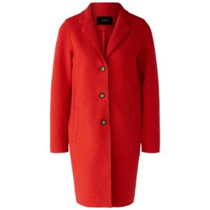 Oui Women's Red Wool Overcoat