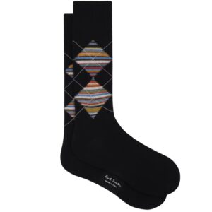 PAUL SMITH Argyle Pattern Black Socks