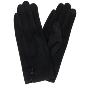 Park Lane Black Faux Suede Gloves