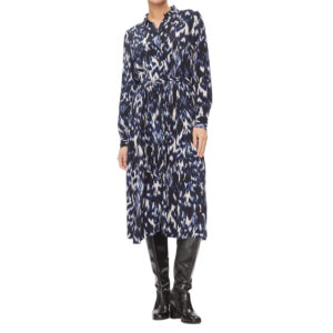 Part Two Patterned Navy Dress