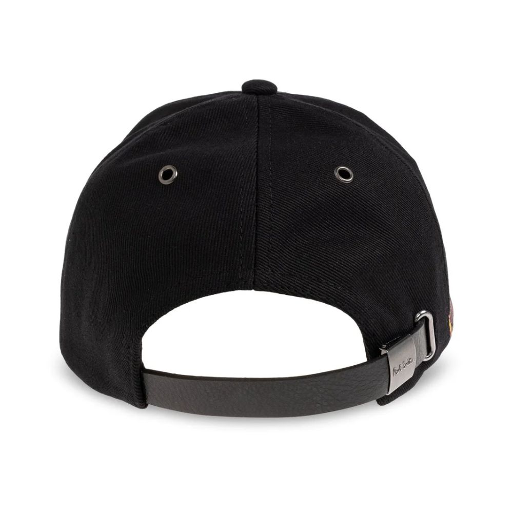 Paul Smith Signature Stripe Trim Black Baseball Cap