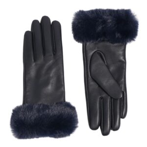 Pia Rossini Navy Leather Gloves