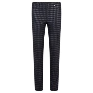 Robell Black Womens Patterened Trousers