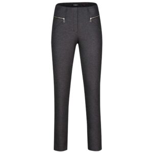 Robell Zip Pocket Womens Grey Trousers