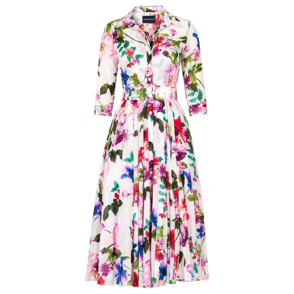 Samantha Sung Audrey Midi White Dress