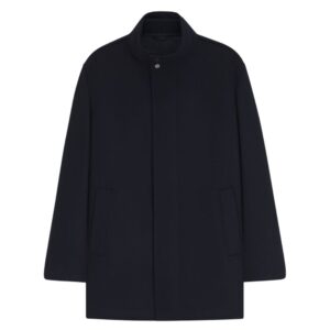 BOSS Navy Italian Fabric Formal Coat With A Stand Collar