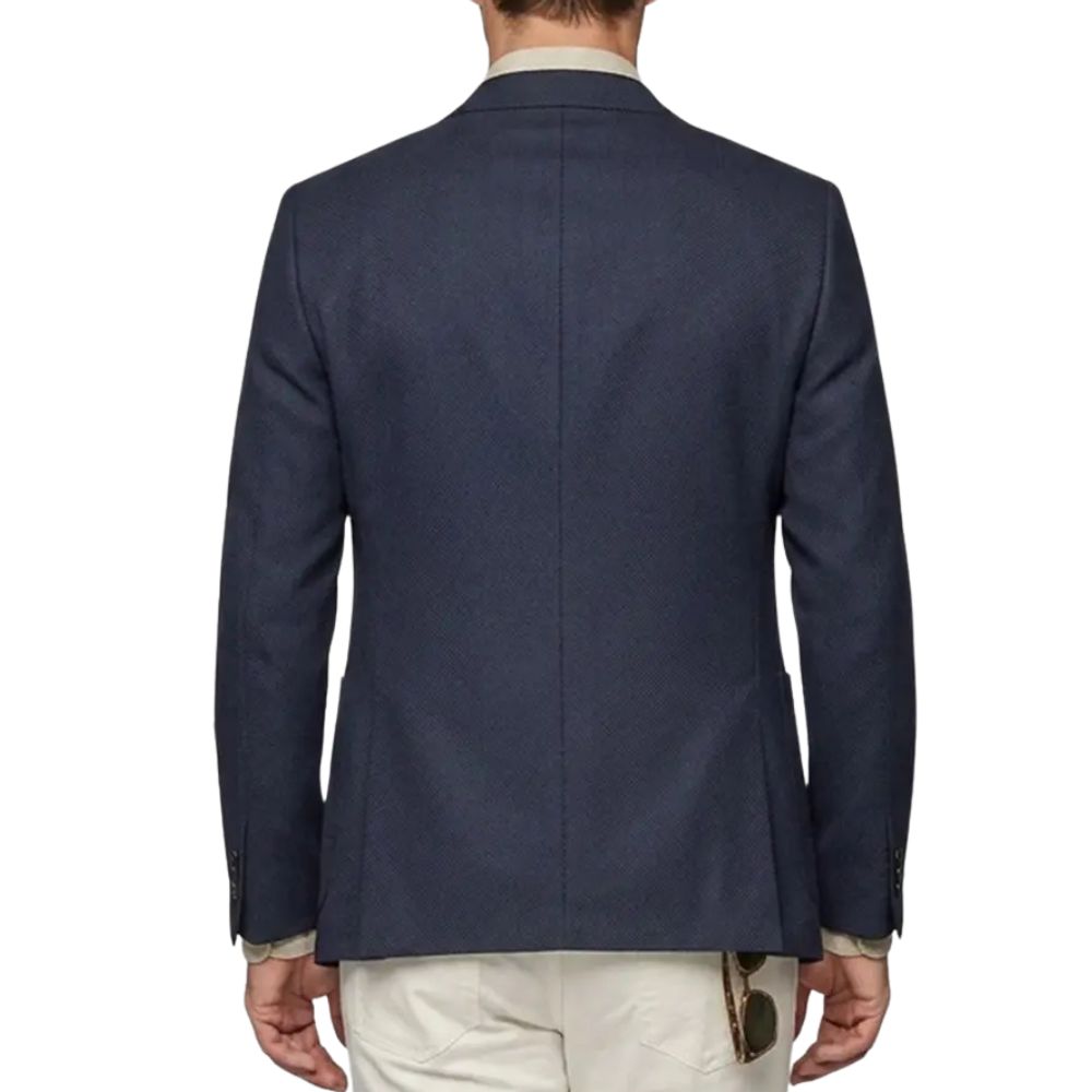 BOSS Navy Four Way Stretch Virgin Wool Blazer