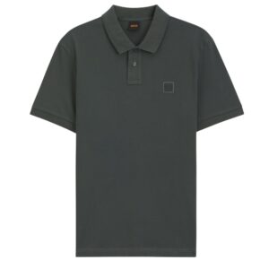 BOSS Slim Fit Dark Green Polo Shirt with Logo Patch
