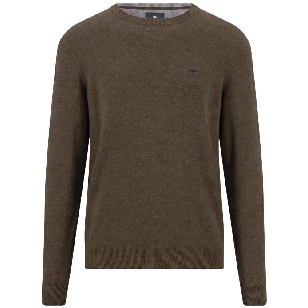 Fynch-Hatton Merino Cashmere Dark Brown Crewneck Jumper
