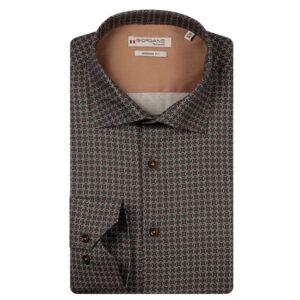 Giordano Maggiore Semi-Cutaway Brown Printed Shirt