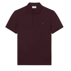 Lacoste Classic Fit Cotton Hidden Button Burgundy Polo Shirt
