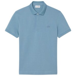 Lacoste Cotton Hidden Button Light Blue Polo Shirt