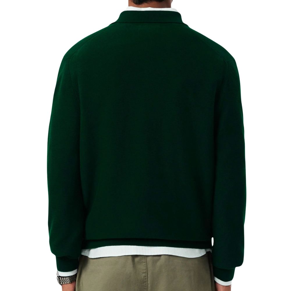 Lacoste Classic Fit Long Sleeved Knitted Green Polo Shirt