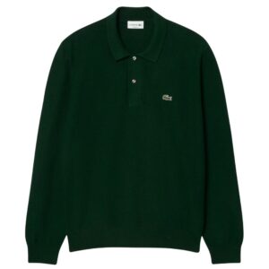 Lacoste Classic Fit Long Sleeved Knitted Green Polo Shirt