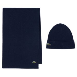 Football Match Outfit Ideas for Men: Game Day Looks for the Stadium & the Pub 98 Lacoste Navy Wool Scarf And Beanie Gift Set