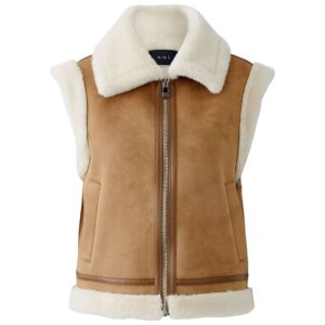 Oui Women's Fur Lined Brown Vest