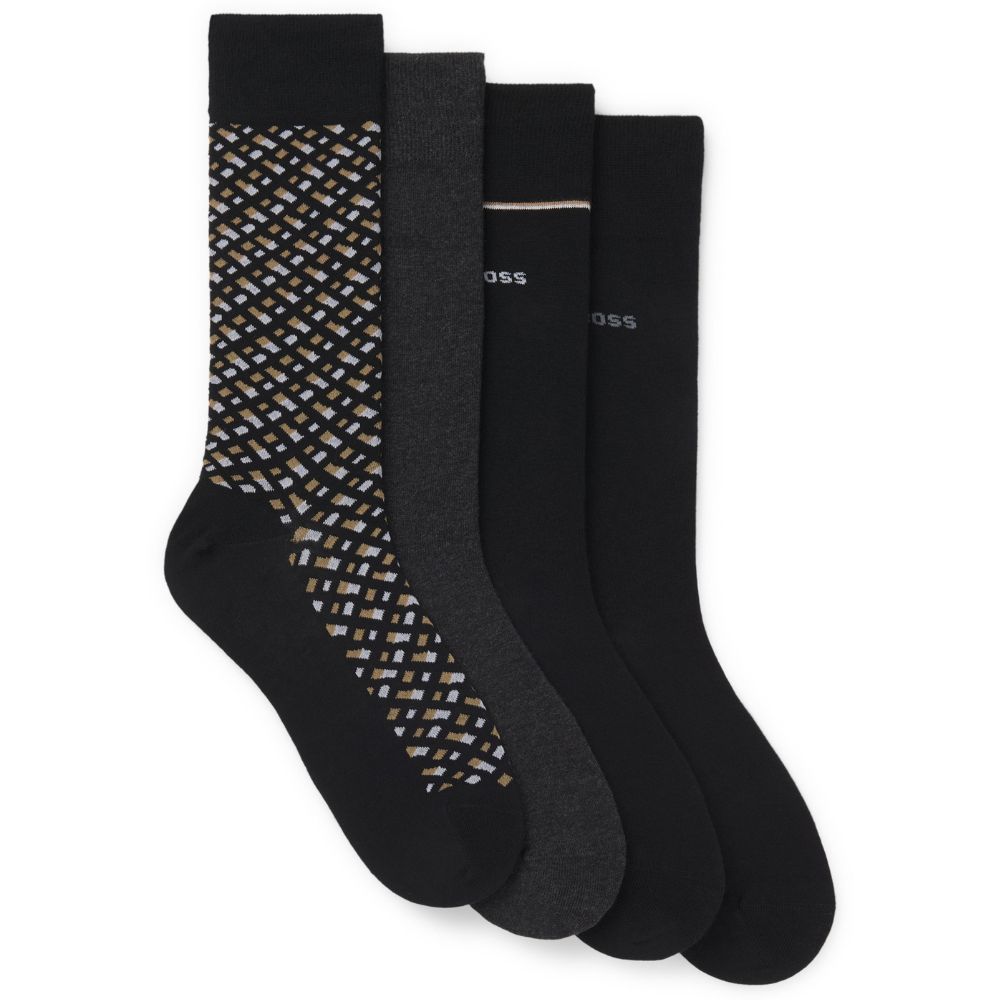 BOSS Four-Pack Of Regular Length Socks With Logos