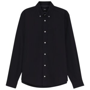 BOSS Regular Fit Button Down Navy Shirt In Oxford Cotton