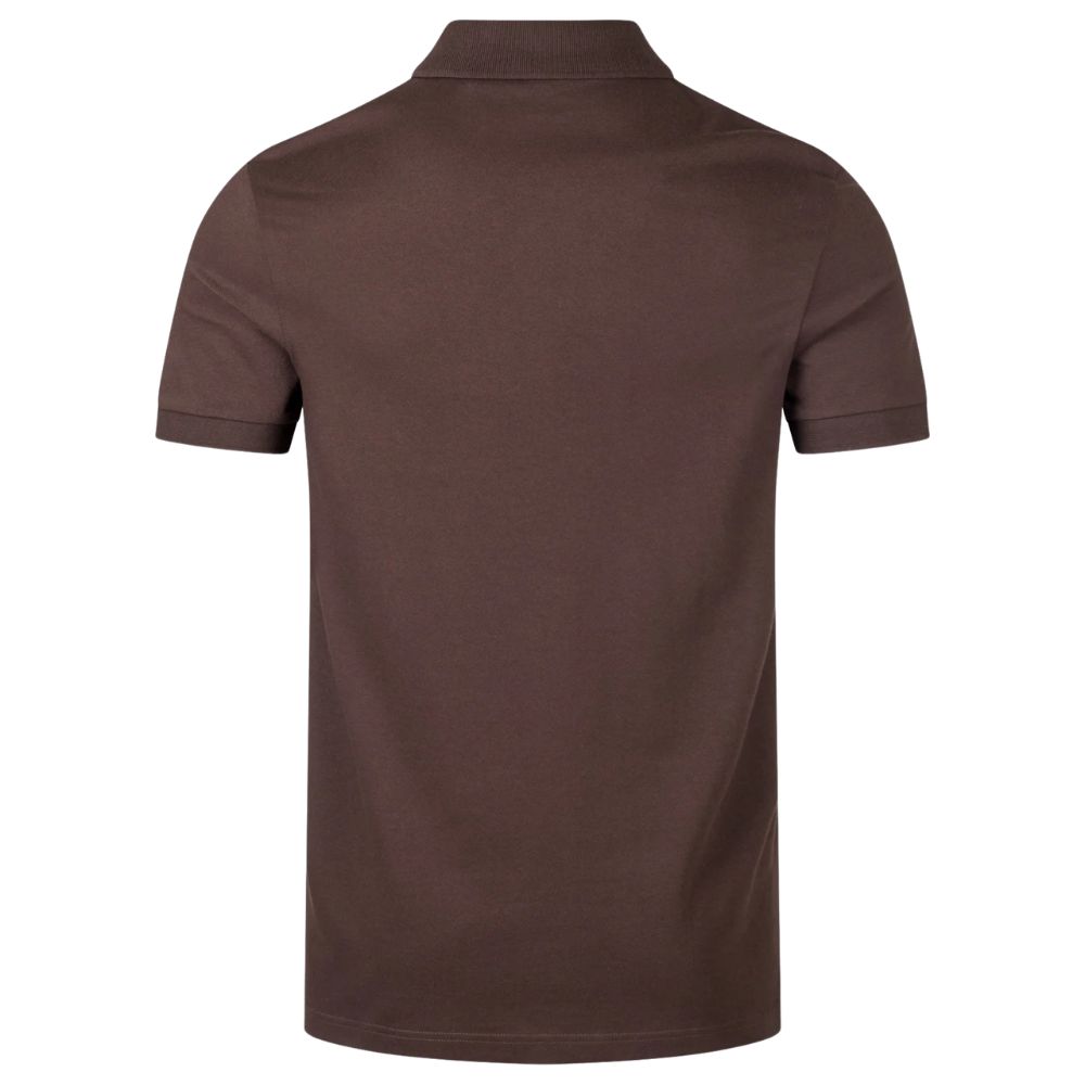 BOSS Slim Fit Brown Polo Shirt with Logo Patch