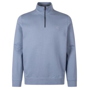 BOSS Zetrust Cotton Blend Light Blue Half Zip