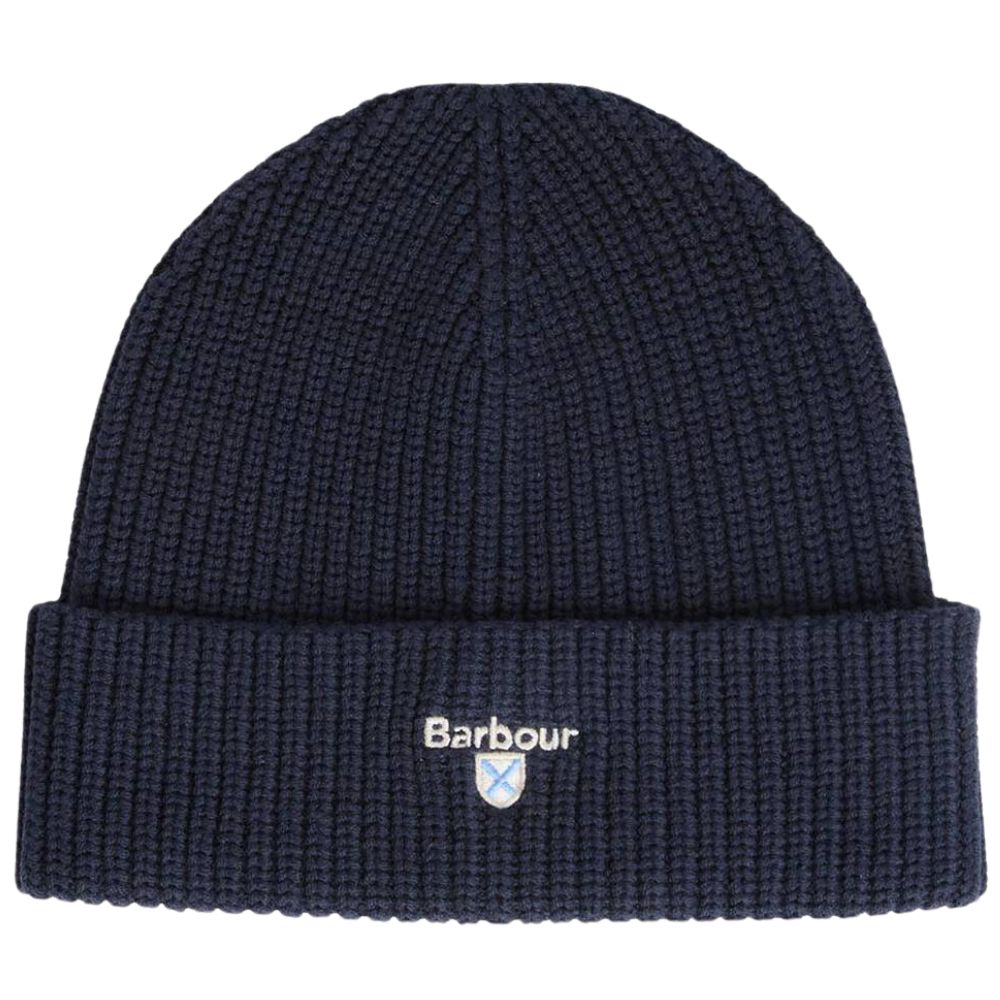 Barbour Cascade Navy Beanie And Scarf Gift Set