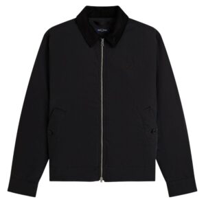 Fred Perry Black Cotton Caban Jacket